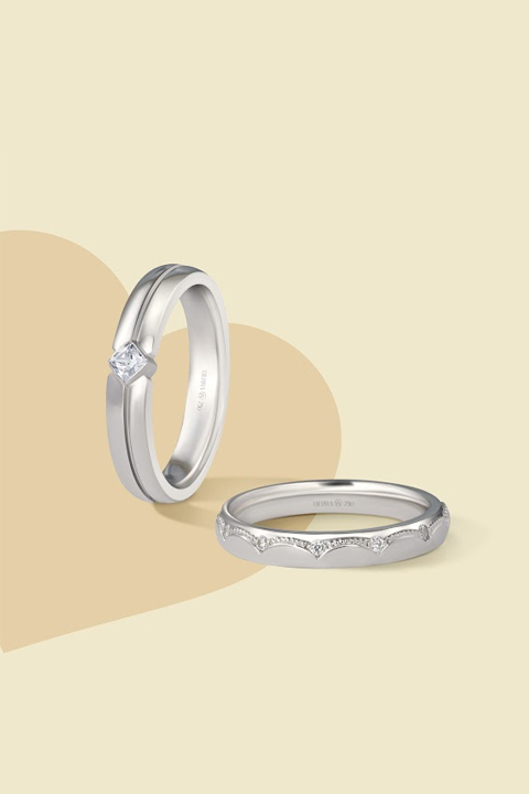 Nhẫn đôi vàng trắng - xu hướng nhẫn đôi được yêu thích nhất hiện nay